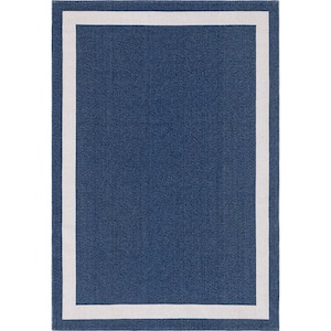 Navy Blue 7 ft. 5 in. x 10 ft. Decatur Border Area Rug