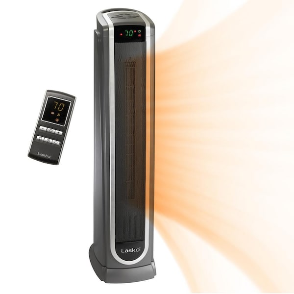 Lasko Tower 1500-Watt Electric Portable Ceramic Oscillating Space Heater with Digital Remote Control