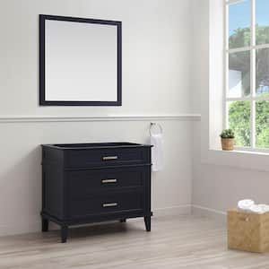 Woodfall 34 in. W x 34 in. H Square Framed Wall Mount Bathroom Vanity Mirror in Midnight Blue