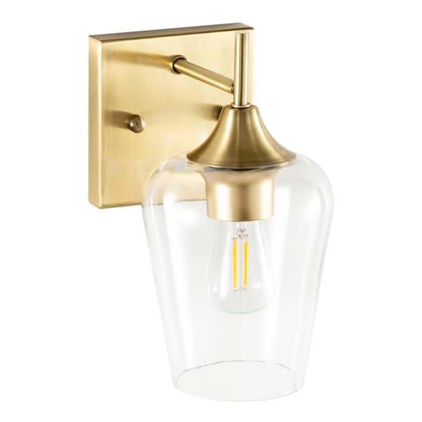Modern Bathroom Vanity Lighting LED Wall Sconce Lamp in Antique Brass Finished 