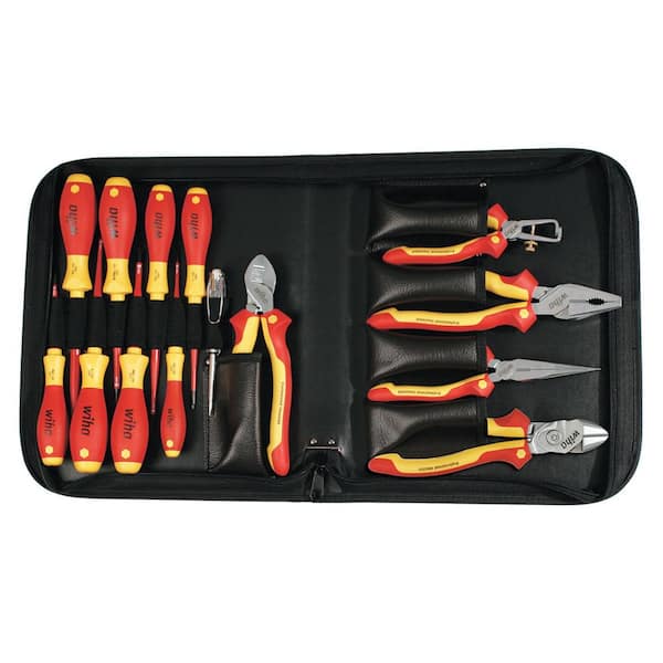 1000-Volt Insulated Pliers Cutters and SlimLine Screwdriver Set (14-Piece)