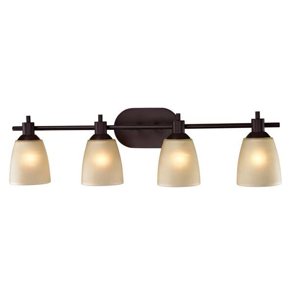 Titan Lighting Jackson 4-Light Oil-Rubbed Bronze Wall Mount Bath Bar Light