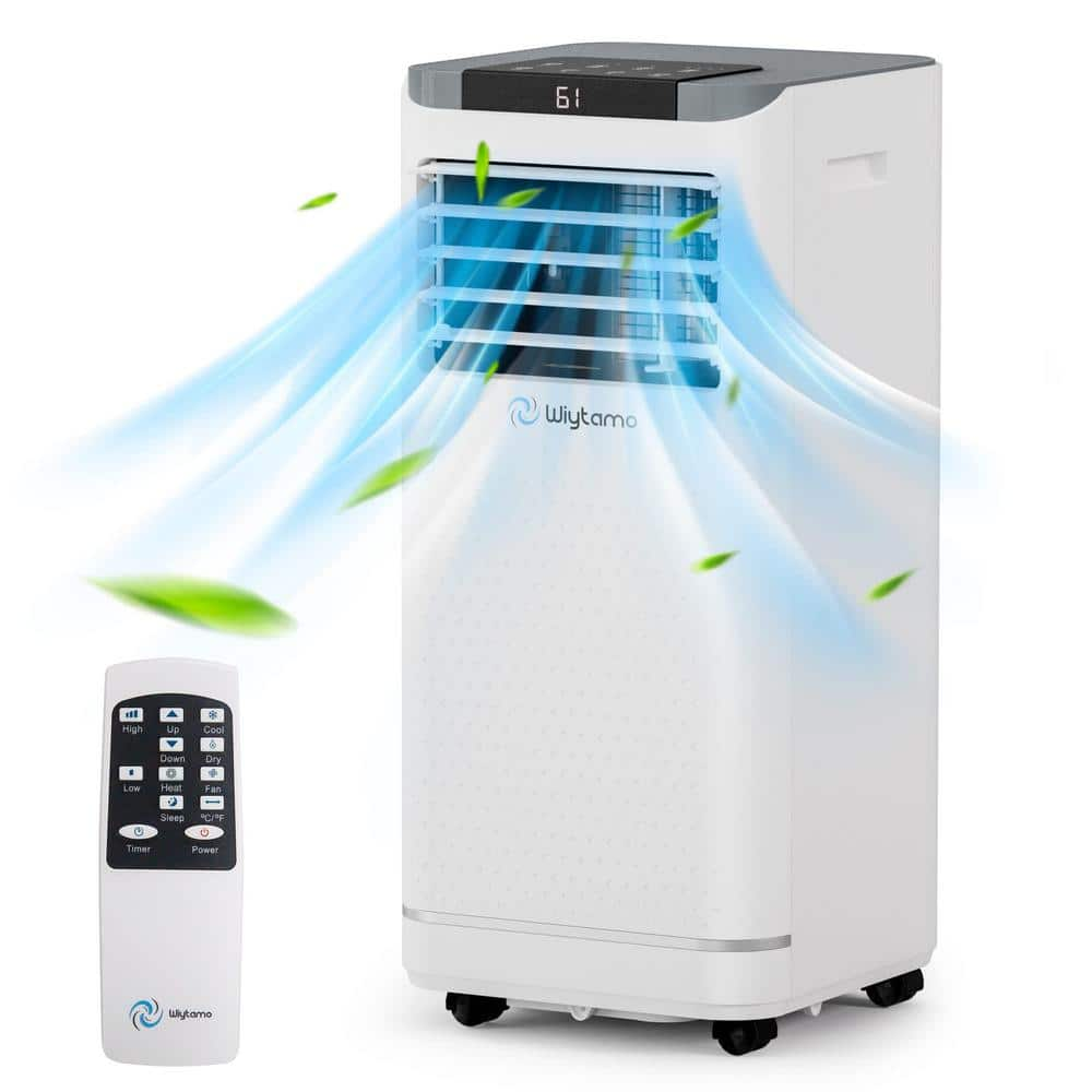 10,000 BTU Portable Air Conditioner Cools 450 sq. ft. with Heater, Dehumidifier and Remote in White