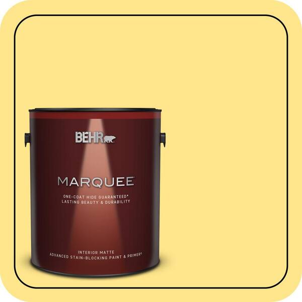 BEHR MARQUEE 1 gal. #370A-3 Bicycle Yellow Matte Interior Paint & Primer