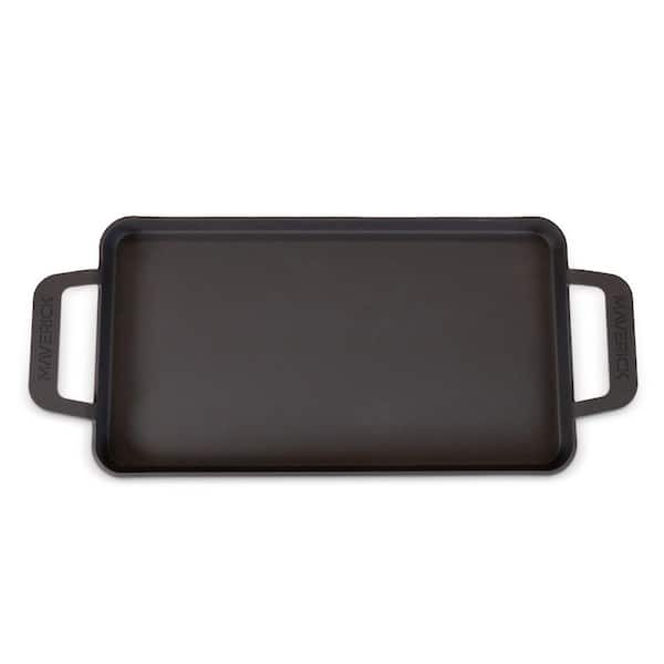 22 in. x 9.5 in. Black Carbon Steel Preseasoned Griddle