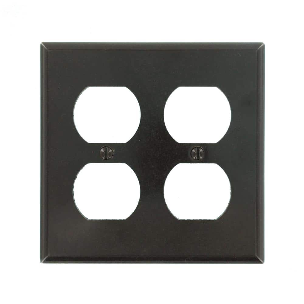 Leviton Brown 2-Gang Duplex Receptacle Wall Plate