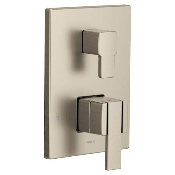 90° 2 Handle Wall Mount Valve Handle in Brushed Nickel (Valve Not Included)