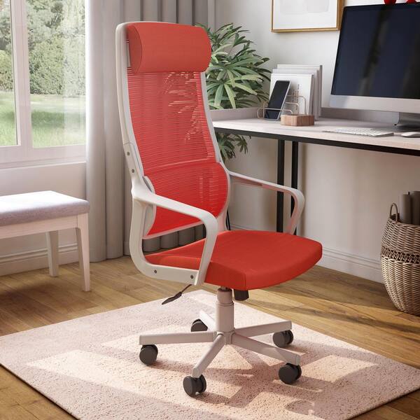 red swivel office chair