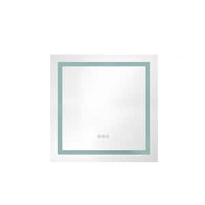 36 in. W x 36 in. H Square LED Lighted Wall Bathroom Makeup Mirror with Anti-Fog Memory and Dimmable