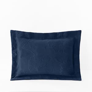 Putnam Matelasse Navy Cotton Decorative Boudoir Sham