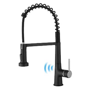 Single Handle Touchless Pull Down Sprayer Kitchen Faucet with Advanced Spray 1 Hole Kitchen Sink Faucets in Matte Black
