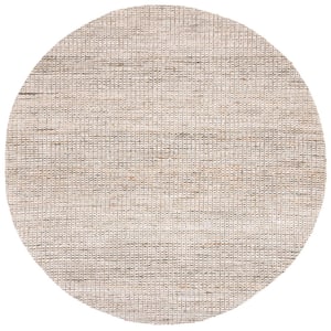 Marbella Light Gray 6 ft. x 6 ft. Round Solid Area Rug