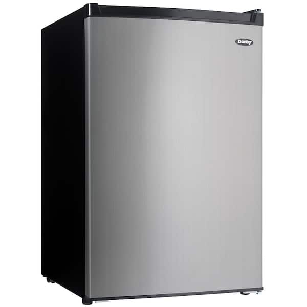 Danby 4 5 Cu Ft Mini Fridge With Freezer Section In Black Stainless Steel Dcr045b1bsldb 3 The Home Depot