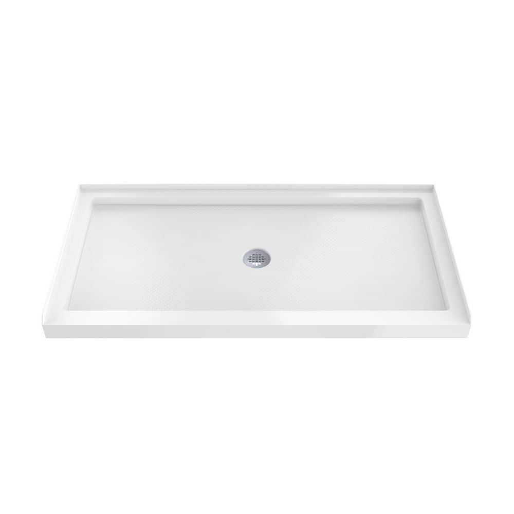SlimLine 48 in. L x 36 in. W Alcove Rectangular White Shower Pan Base with 2 in. Round Center Drain in Chrome price history on PriceWatchPro