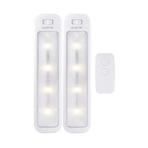 10 in. Battery Operated LED Under Cabinet Light Bars with Remote (2-Pack)