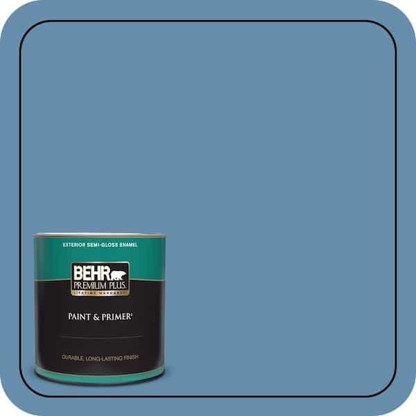 BEHR PREMIUM PLUS 1 qt. #S500-5 Treasure Map Semi-Gloss Enamel Exterior Paint & Primer