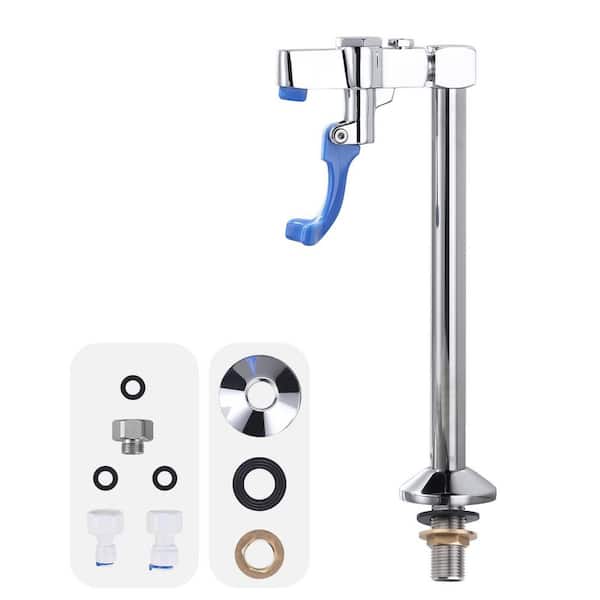 11 in. Deck Mounted Glass Filler Faucet, Push-Back Glass Filling Station with 1/2 in. Male Inlet in Polished Chrome