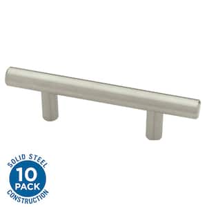 Franklin Brass Steel Bar 3-3/4 in. (96 mm) Cabinet Drawer Pull in Stainless Steel Finish (10-Pack)