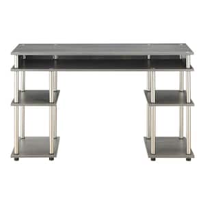 47.3 in. Rectangular Charcoal Gray Writing Desks with Storage