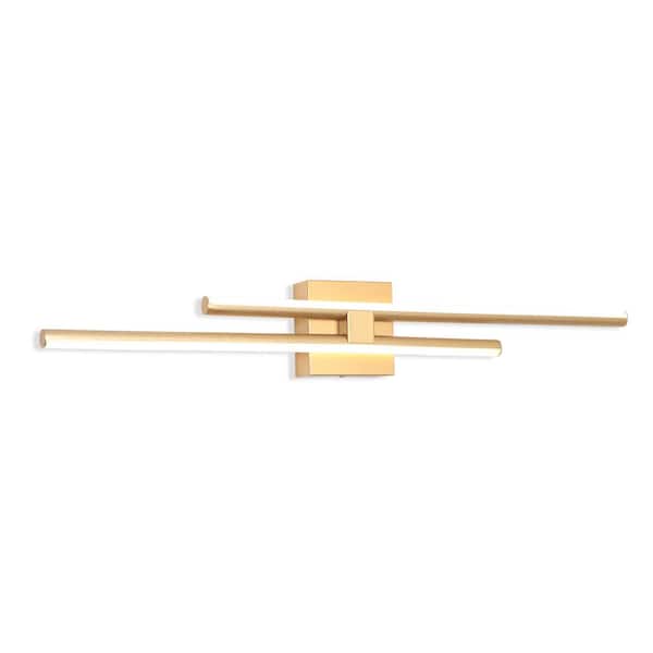 UMEILUCE 32 in. 2-Lights Gold LED Bathroom Vanity Light, Wall Sconces for Stairs Living Room Restaurant