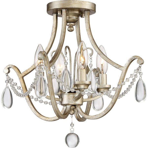 Quoizel Regent 4-Light Vintage Gold Semi-Flush Mount