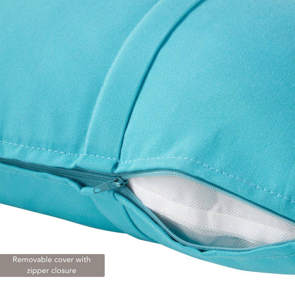 Aruba Pleated Sunbrella Fabric Outdoor Throw Pillow Set, 21"x14"