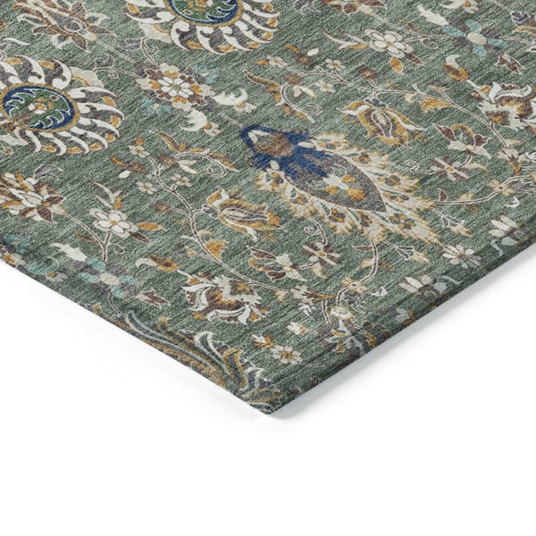 Chantille Machine Washable Indoor/Outdoor Abstract ACN2192 Green 8 ft. x 10 ft. Area Rug