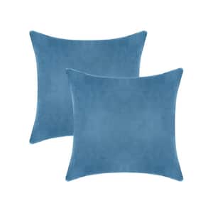A1HC Navy Blue 20 in. x 20 in. Velvet Throw Pillow Covers Set of 2