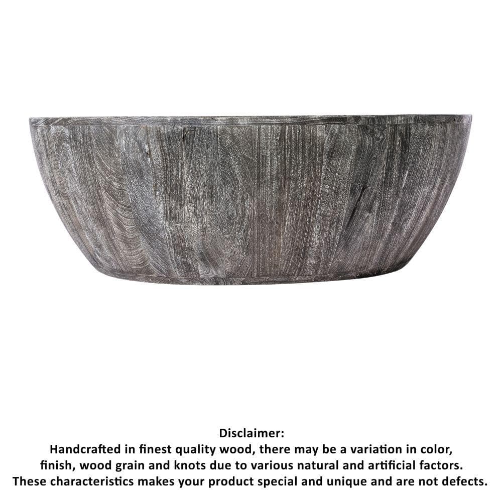 Arthur 36" Sandblasted Black Mango Wood Round Coffee Table