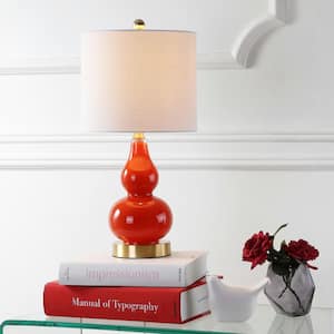 Anya 20.5 in. Mini Glass Table Lamp, Sunset Orange
