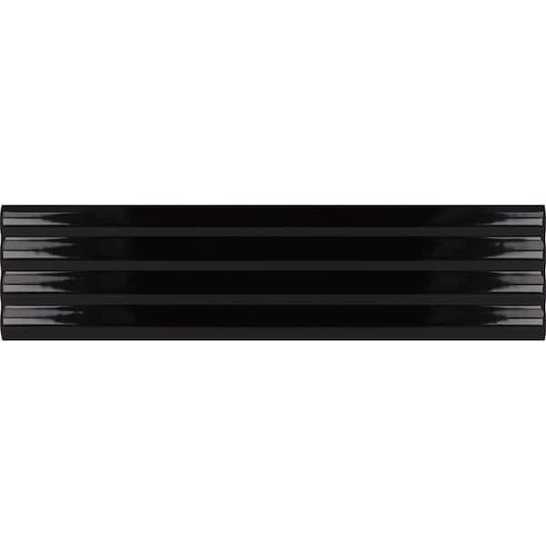 Apollo Tile Arte Black 1.97 in. x 7.87 in. Glossy Ceramic Subway Deco Wall and Floor Tile (4.09 sq. ft./case) (38-pack)