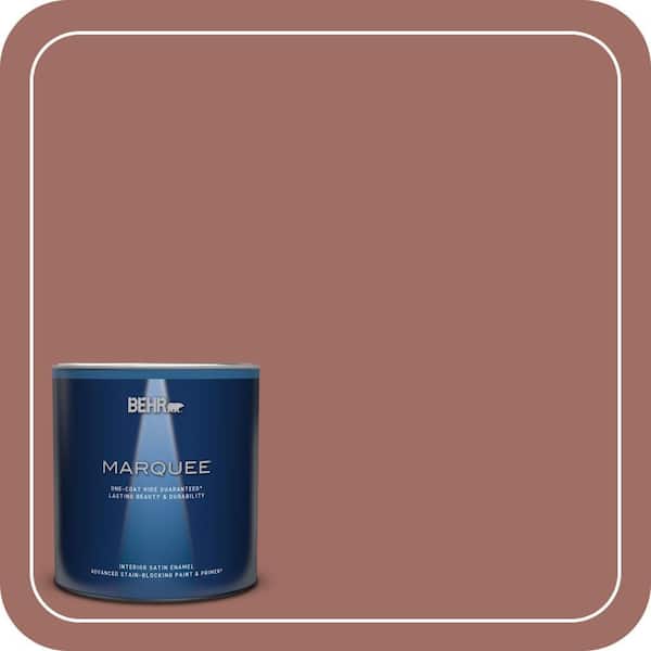 BEHR MARQUEE 1 qt. #190F-5 Brandy Satin Enamel Interior Paint & Primer