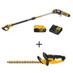 20V MAX 8 in. Cordless Battery Powered Pole Saw Kit & 22 in. Cordless Hedge Trimmer with (1) 4.0 Ah Battery & Charger