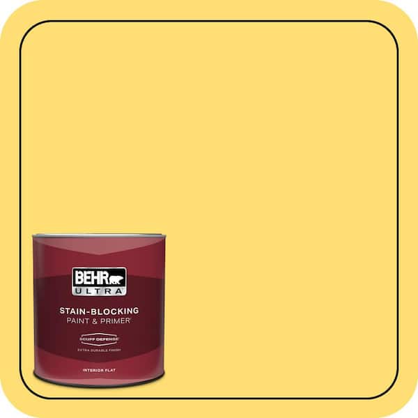 BEHR ULTRA 1 qt. #370B-5 Sun Shower Extra Durable Flat Interior Paint & Primer