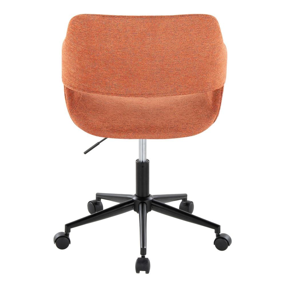 Margarite Orange Fabric and Metal Swivel Task Chair