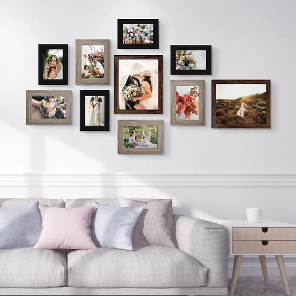 DesignOvation Gallery 16x20 matted to 8x10 Black Picture Frame Set of 2  213614 - The Home Depot
