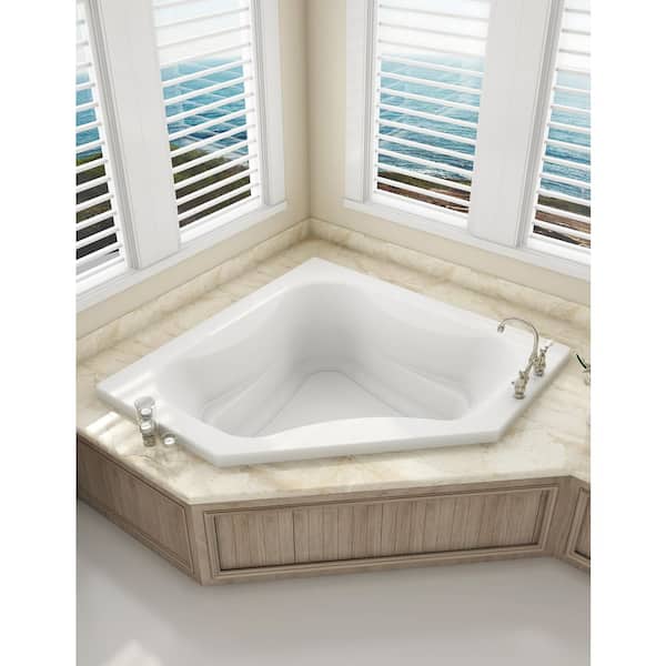 PROJECTA 60 in. x 60 in. Acrylic Drop-in Corner Soaking Bathtub in White PROJECTA 60 in. x 60 in. Acrylic Drop-in Corner Soaking Bathtub in White