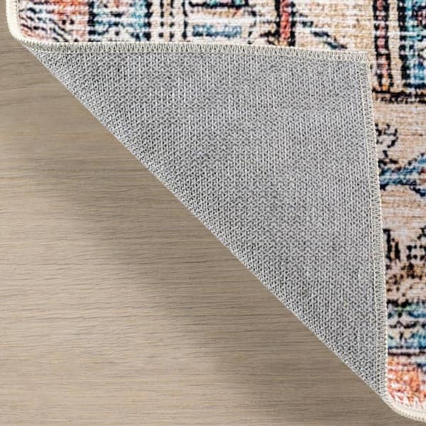 nuLOOM Fading Oriental Spill Proof Washable Light Rust 9 ft. x 12