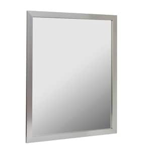 Reflections 24 in. W x 30 in. H Single Framed Wall Mirror in Brushed Nickel