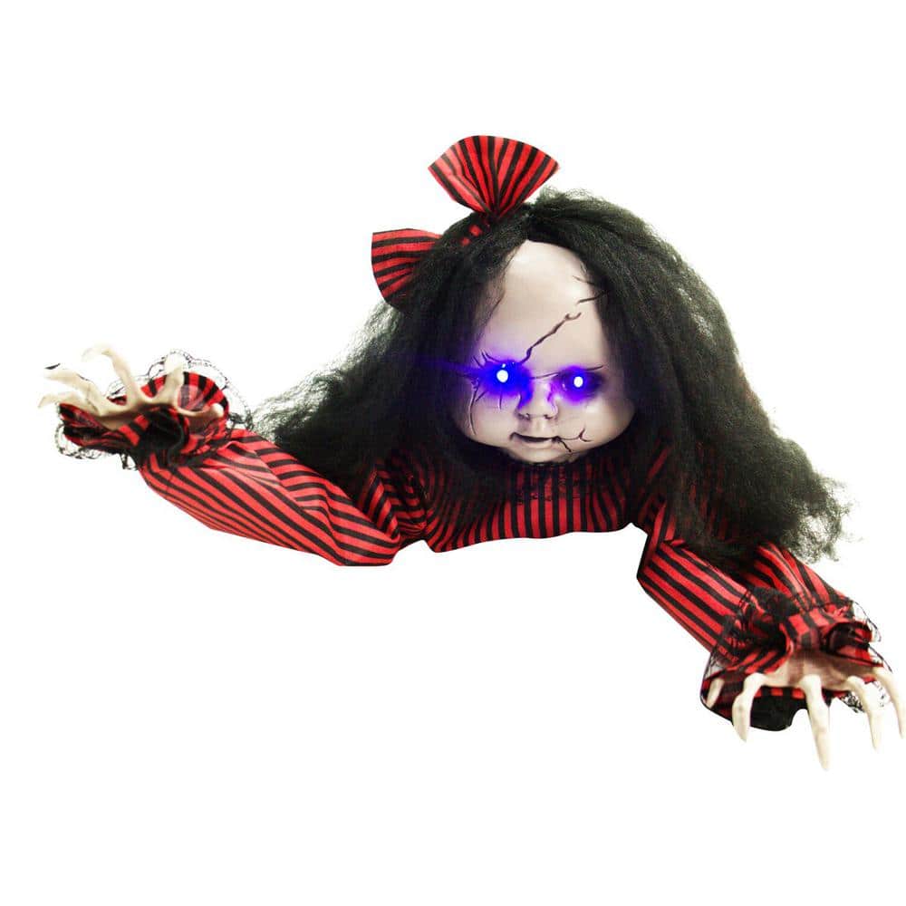 Haunted Hill Farm 44" Animatronic Crawling Doll with Light-Up Eyes