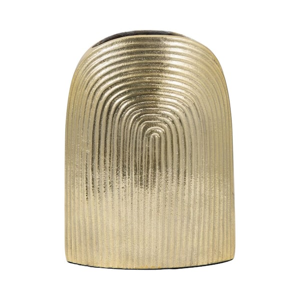 11 in. Gold Metal Geometric Arch Decorative Vase