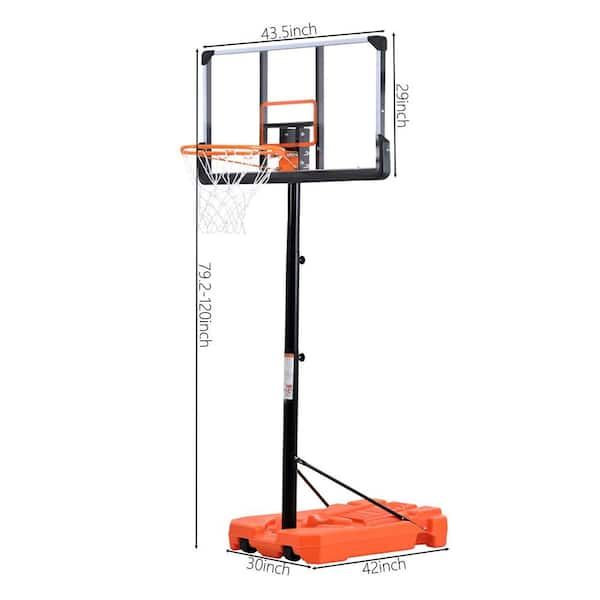 Height Adjustable Portable Basketball Hoop System Shatterproof Backboard  Wheels 2 Nets : Target