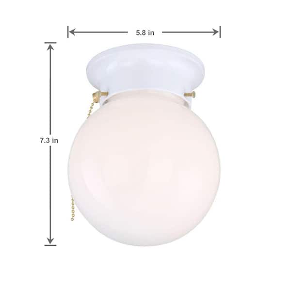 Light White Globe Lt Flush Mount, How To Change Light Bulb In A Globe Fixture