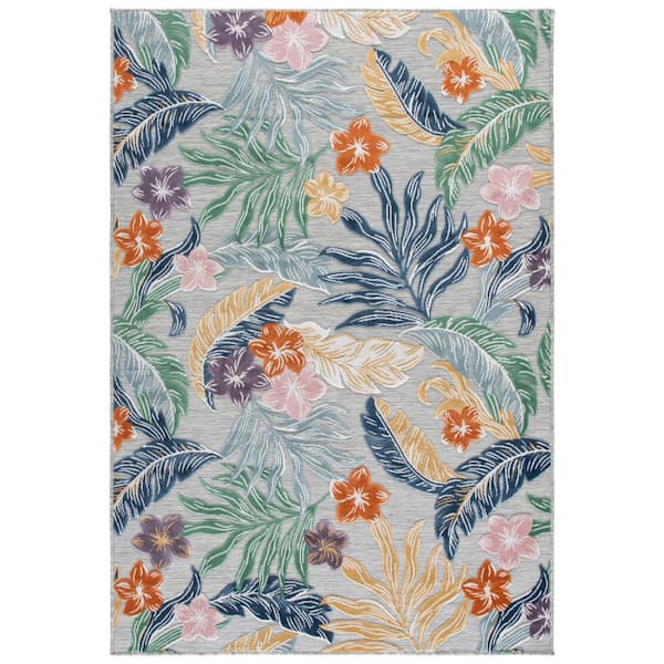 Cabana 5 x 8 Gray/Multi Floral Area Rug