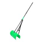 17 in. 3-in-1 Lime Green Ergonomic Pickup Rake with Telescopic Rubber Grip Steel Handle