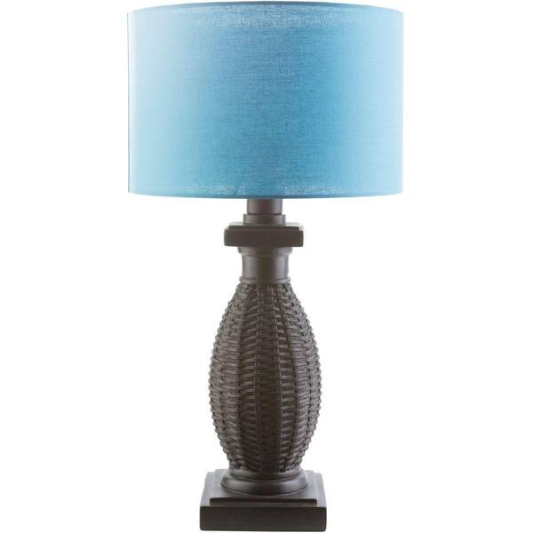 Artistic Weavers Oliver 28 in. Black Indoor/Outdoor Table Lamp with Teal Shade