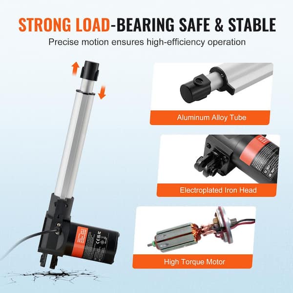 SKYSHALO Linear Actuator 12V, 8 in. Heavy Duty 1320 lbs. /6000N