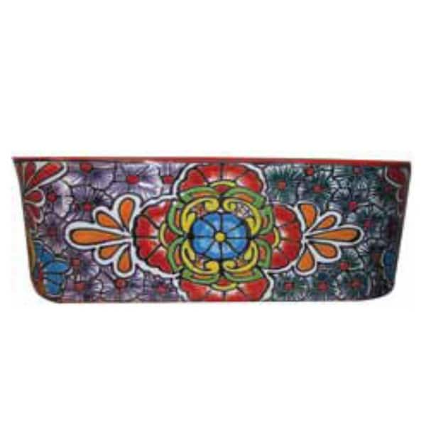 Ravenna Pottery Talavera 13 in. Square Ceramic Planter - B 1