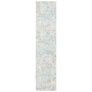 Madison Ivory/Teal 2 ft. x 6 ft. Geometric Abstract Runner Rug