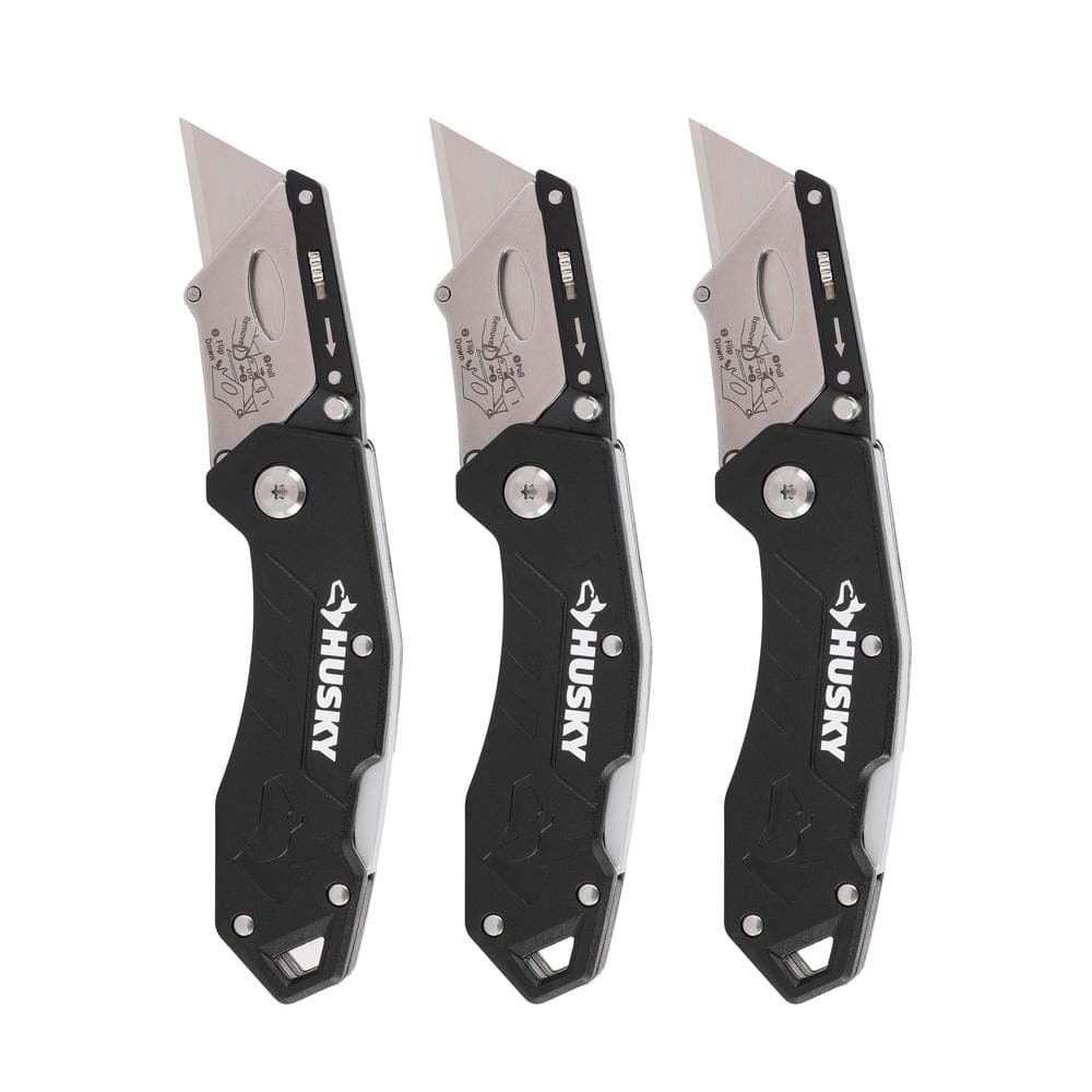3-PACK FOLDING LOCK-BACK Utility Knife
